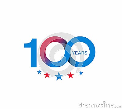 100th Years Anniversary Celebration Vector Illustration