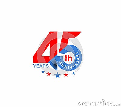 45th Years Anniversary Celebration Vector Illustration