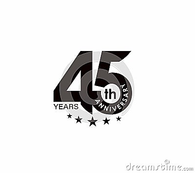 45th Years Anniversary Celebration Design Vector Illustration