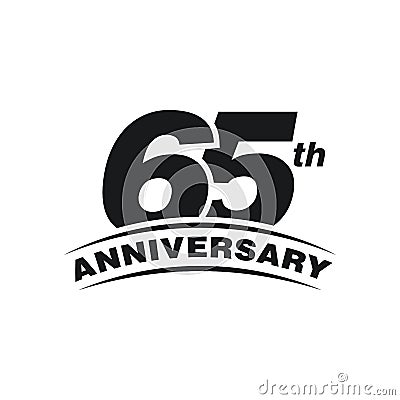 65th Years Anniversary Celebration Icon Vector Logo Design Template Vector Illustration