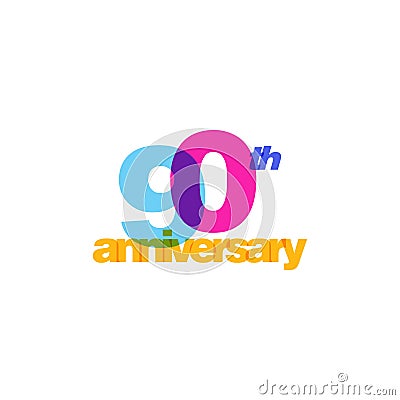 90th Years Anniversary Celebration Icon Vector Logo Design Template. Vector Illustration