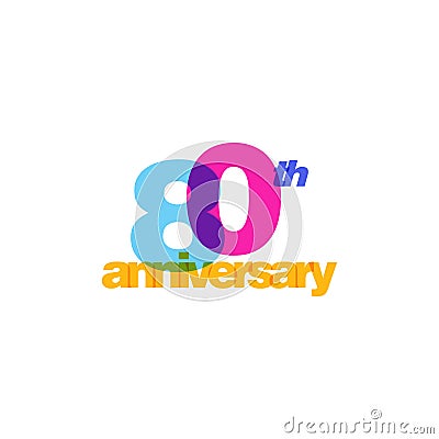 80th Years Anniversary Celebration Icon Vector Logo Design Template. Vector Illustration