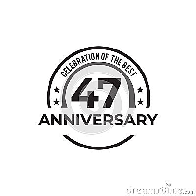 47th years anniversary emblem logo design template Vector Illustration