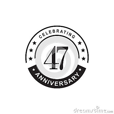 47th years anniversary emblem logo design template Vector Illustration