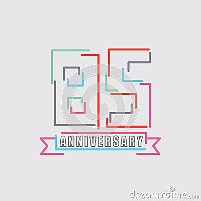 85th Years Anniversary Logo Birthday Celebration Abstract Design Vector Vector Illustration