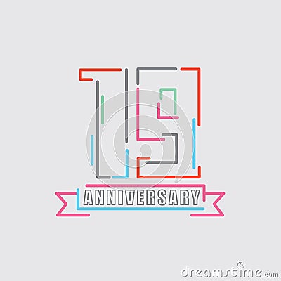 19th Years Anniversary Logo Birthday Celebration Abstract Design Vector Vector Illustration
