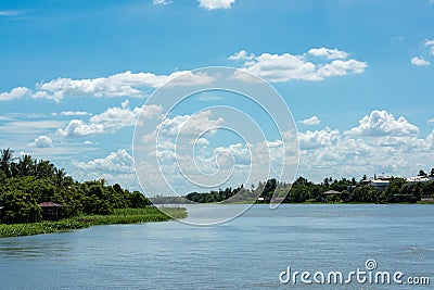 Tha Chin River, Samut Sakhon Province, Thailand Stock Photo