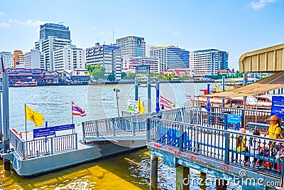 The Tha Maharaj boat pier in Bangkok, Thailand Editorial Stock Photo