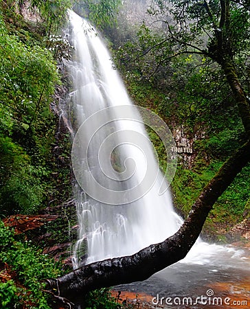 Thac tinh yeu waterfall in Thailand Stock Photo