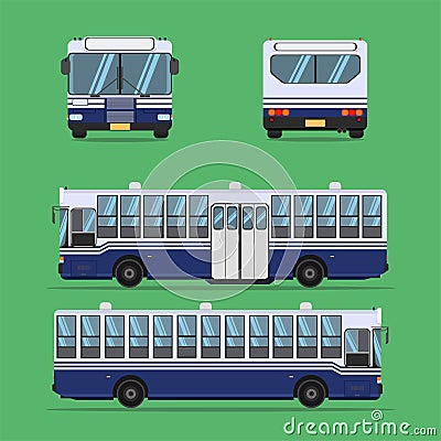 Thai air force bus transport car vehicle driver fare passenger autobus omnibus coach rail bench chair stool armchair seat mattress Vector Illustration