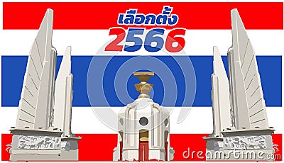 thai alphabet.thai language. English translation election 2023. change thailand.illustration Vector Illustration