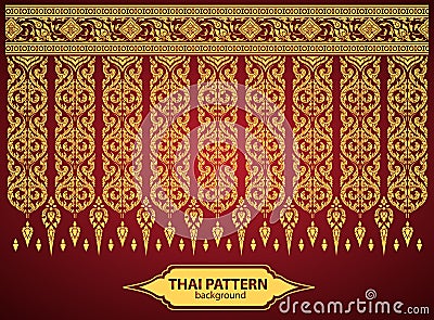 Thai Art Background Thai art pattern vector Vector Illustration