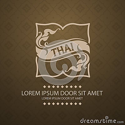 Thai art Insignias or Logotypes logos, identity Vector Illustration