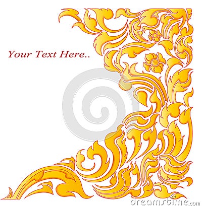 Thai art pattern style on white Stock Photo