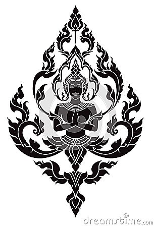 Thai arts angel, vector pattern Vector Illustration