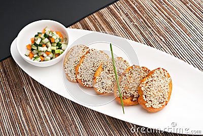 Shrimp Sesame Toasts Stock Photo