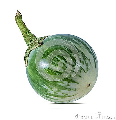 Thai aubergines Kermit, or Lao green-striped aubergines Stock Photo