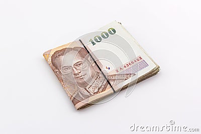 Thai Baht currency with bank note, Thai money. Stock Photo