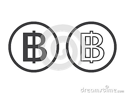 Thai baht currency symbol, money sign vector illustration on white Vector Illustration