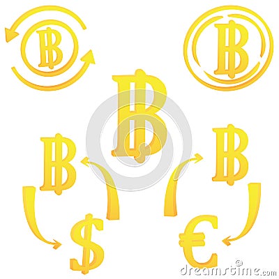 Thai Baht Thailand currency symbol icon Vector Illustration