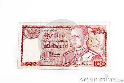 Thai Baht 100. Stock Photo