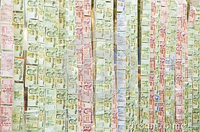 Thai banknote for donation Stock Photo