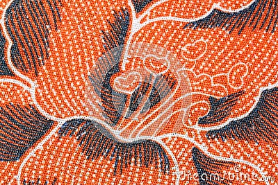 Thai Batik sarong flower pattern. Stock Photo