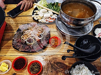 Thai BBQ or Thai Yakiniku. Food, meat Stock Photo