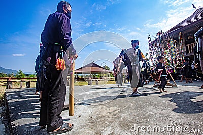 Thai Black Tribe dancers Editorial Stock Photo