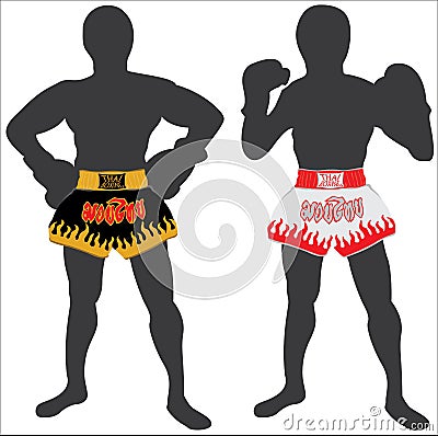 Thai boxing , Muay Thai Stock Photo