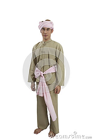 Man in Thai northern costume Stock Photo