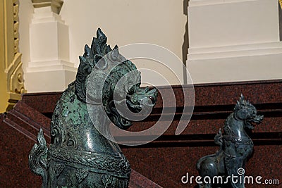 Thai Buddhist Temple Guardian statue in Thailand wat Editorial Stock Photo