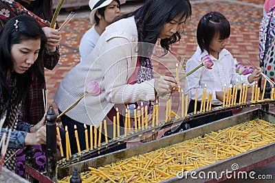 Thai Buddhists Editorial Stock Photo