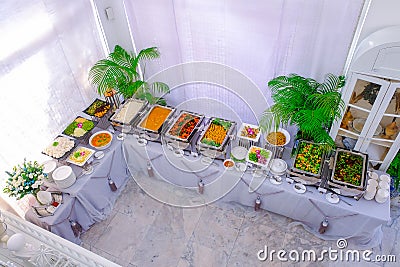 Thai buffet dinner at the beautifully arranged Stock Photo