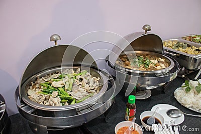 Thai buffet in the hotel Stock Photo