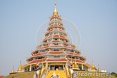 Thai-Chinese temple - wat hyua pla kang-Chiang Rai Province Northern Thailand Editorial Stock Photo