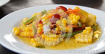 Thai Corn salad Stock Photo