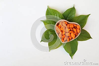 Thai crisp in bowl shape heart Stock Photo