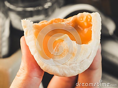 Thai custard bread. Stock Photo