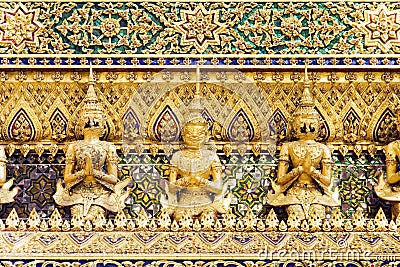 Thai Demon Guardian Statues Stock Photo