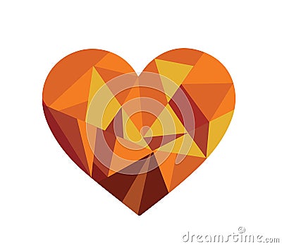 Illustration, vector, poly heart shape for your design. on a white background Vector Illustration