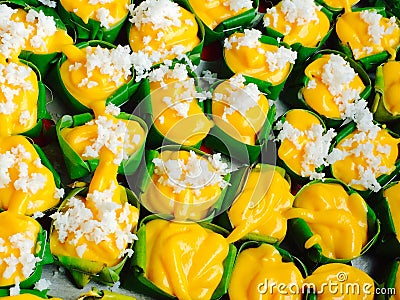 Thai dessert cooking made from toddy palm Stock Photo