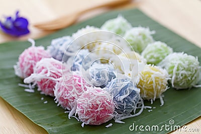 Thai dessert, Kanomtom. Stock Photo