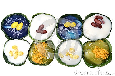 Thai dessert (Khanom Tako) Stock Photo