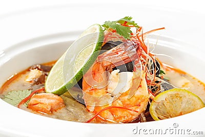 Thai Dishes - Tom Yam Kung Stock Photo