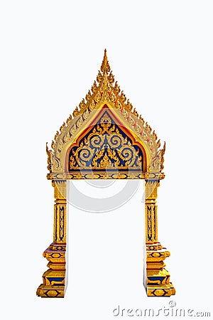 Thai Door Frame Isolated Stock Photo