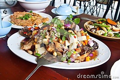 Thai dressed salad. Stock Photo