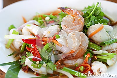 Thai dressed spicy salad Stock Photo