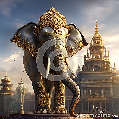 Thai elephants are the most elegant. Stock Photo