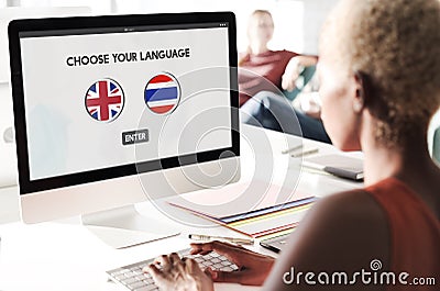 Thai English Language Communication Global Concept Stock Photo